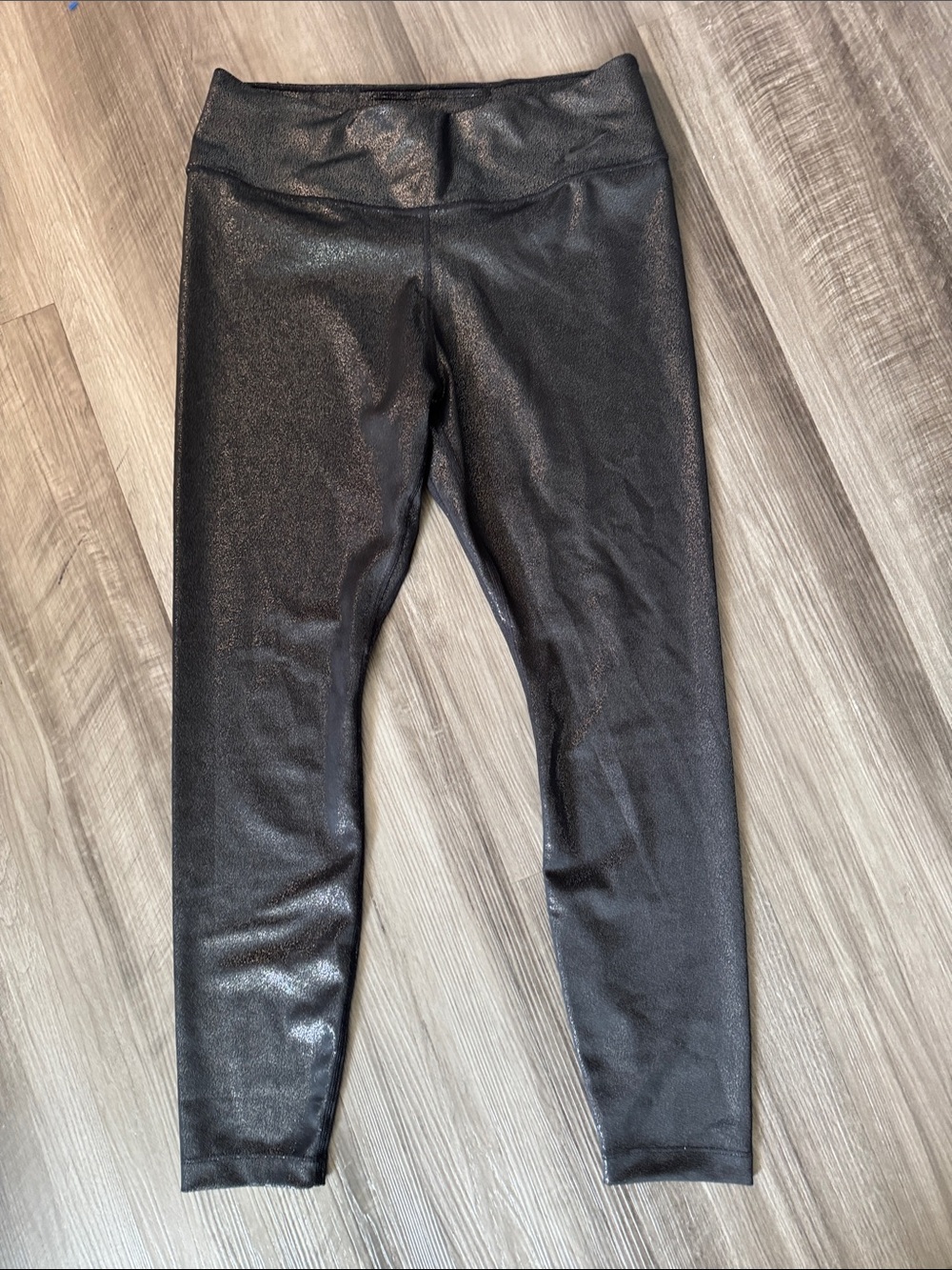 Nike large metallic black gold leggings compression women’s athletic running